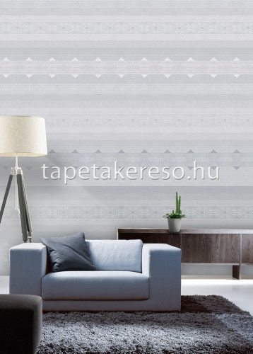 Behang Expresse Timeless vlies anyagú szürke, kék, fehér színű vonalas, geometriai modern poszter