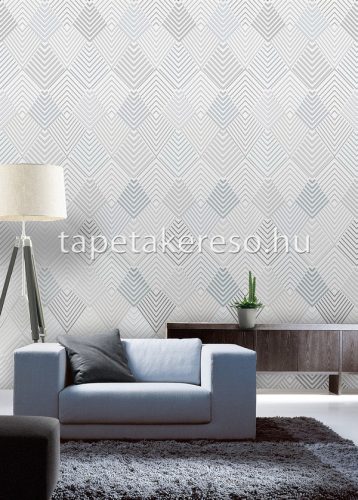Behang Expresse Timeless vlies anyagú kék, fehér, szürke színű geometriai modern poszter
