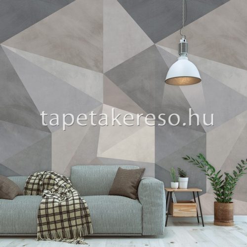 Behang Expresse Timeless vlies anyagú szürke, beige, barna színű geometriai, 3d modern poszter