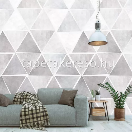 Behang Expresse Timeless vlies anyagú fehér, szürke, beige színű geometriai modern poszter