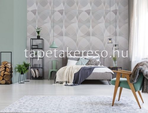 Behang Expresse Timeless vlies anyagú szürke, fehér, beige színű geometriai, 3d modern poszter