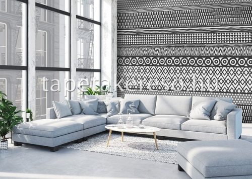 Behang Expresse Timeless vlies anyagú fekete, fehér színű geometriai modern poszter