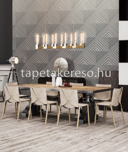 Behang Expresse Timeless vlies anyagú szürke, beige színű geometriai, 3d modern poszter