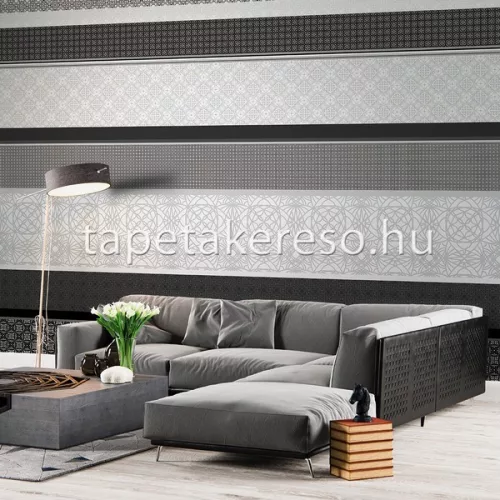 Behang Expresse Timeless vlies anyagú fekete, fehér, szürke színű etno modern poszter