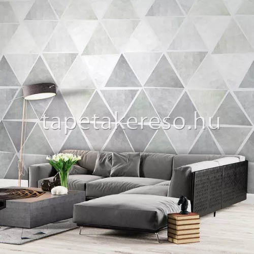 Behang Expresse Timeless vlies anyagú fehér, szürke, kék színű geometriai modern poszter
