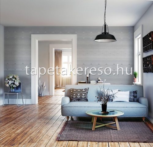 Behang Expresse Timeless vlies anyagú szürke, kék színű vonalas, geometriai modern poszter