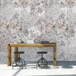   Behang Expresse Passion for Materials vlies anyagú szürke, barna, beige színű vakolt, téglamintás, koptatott modern, indusztriális poszter