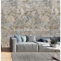   Behang Expresse Passion for Materials vlies anyagú beige, fekete, sárga színű csempe, keleties, koptatott modern, indusztriális poszter
