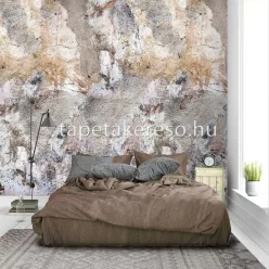   Behang Expresse Passion for Materials vlies anyagú szürke, barna, fekete színű koptatott, vakolt modern, indusztriális poszter