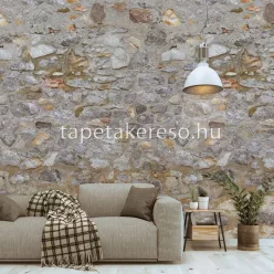  Behang Expresse Passion for Materials vlies anyagú szürke, barna, sárga színű kőmintás modern, indusztriális poszter