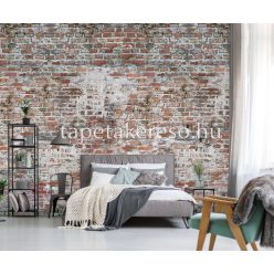   Behang Expresse Passion for Materials vlies anyagú szürke, terrakotta, beige, sárga színű téglamintás modern, indusztriális poszter