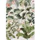 Behang Expresse Floral Utopia vlies anyagú zöld, barack, szürke színű növényes, madaras romantikus tapéta