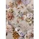 Behang Expresse Floral Utopia vlies anyagú barna, beige, lila, törtfehér, barack színű virágos romantikus tapéta