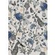 Behang Expresse Floral Utopia vlies anyagú szürke, kék, fekete, zöld színű pillangós, virágos romantikus tapéta