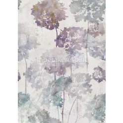   Behang Expresse Floral Utopia vlies anyagú szürke, lila, türkiz színű koptatott, virágos romantikus tapéta
