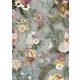 Behang Expresse Floral Utopia vlies anyagú szürke, zöld, fehér, rózsaszín, sárga színű madaras, virágos romantikus tapéta