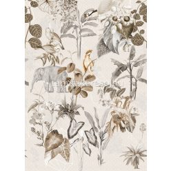   Behang Expresse Floral Utopia vlies anyagú barna, szürke, beige színű állatos, növényes romantikus tapéta