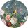 Behang Expresse Floral Utopia vlies anyagú zöld, kék, rózsaszín, fehér, sárga színű madaras, virágos romantikus tapéta
