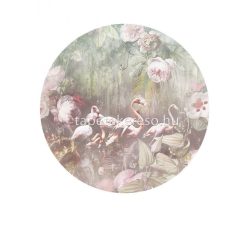   Behang Expresse Floral Utopia vlies anyagú zöld, rózsaszín színű növényes, madaras romantikus tapéta