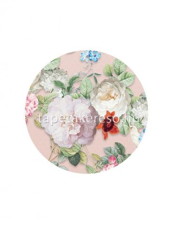 Behang Expresse Floral Utopia vlies anyagú rózsaszín, zöld, fehér, sárga, kék színű madaras, virágos romantikus tapéta