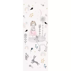   Behang Expresse Sofie & Junar vlies anyagú fehér, fekete, beige, rózsaszín színű állatos gyerek poszter