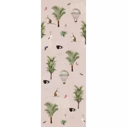   Behang Expresse Olive & Noah vlies anyagú mályva, lila, zöld, barna, fehér, rózsaszín színű madaras, állatos, fás gyerek tapéta
