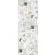 Behang Expresse Olive & Noah vlies anyagú szürke, barna, zöld, sárga, lila, kék színű leveles, madaras, állatos gyerek tapéta