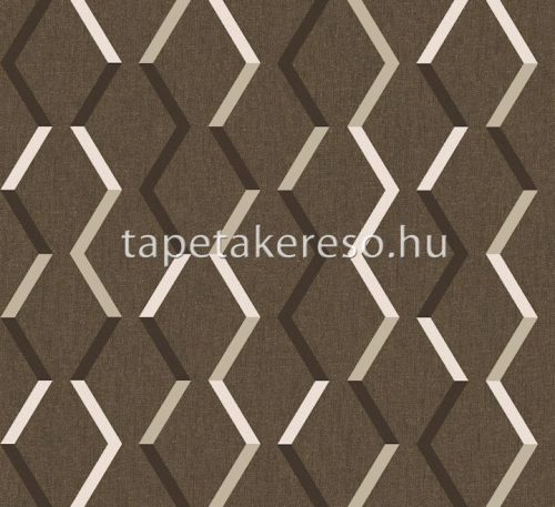 Khroma Joy vlies anyagú barna, beige színű geometriai, textilhatású modern tapéta