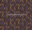 Khroma Joy vlies anyagú barna, kék színű geometriai, textilhatású modern tapéta