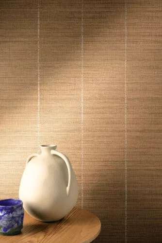 Khroma Joy vlies anyagú barna, beige, gyöngyház színű csíkos, szövethatású modern tapéta