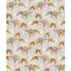   Khroma Lotus vlies anyagú fehér, beige, barna, lila színű leveles natural, modern tapéta