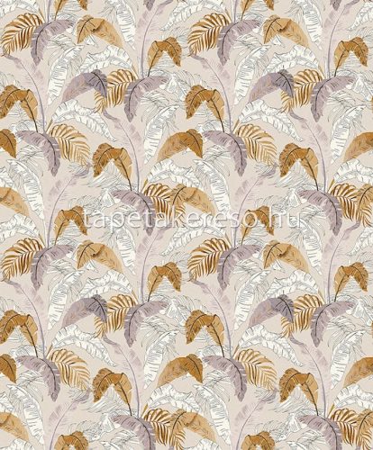 Khroma Lotus vlies anyagú fehér, beige, barna, lila színű leveles natural, modern tapéta