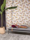 Khroma Lotus vlies anyagú fehér, beige, barna, lila színű leveles natural, modern tapéta