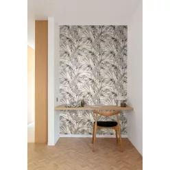   Khroma Lotus vlies anyagú szürke, ezüst színű leveles natural, modern tapéta