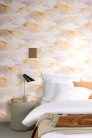 Khroma Lotus vlies anyagú beige, sárga, lila színű absztrakt, foltos natural, modern tapéta