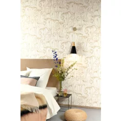  Khroma Lotus vlies anyagú fehér, barna színű virágos natural, modern tapéta
