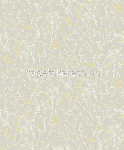 Khroma Lotus vlies anyagú beige, fehér, sárga színű növényes natural, modern tapéta