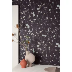   Khroma Lotus vlies anyagú kék, sárga, fekete színű növényes natural, modern tapéta