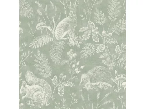 Fine Decor Ashdown An Archive Collection vlies anyagú, fehér, zöld színű, növényes, állatos, Modern tapéta