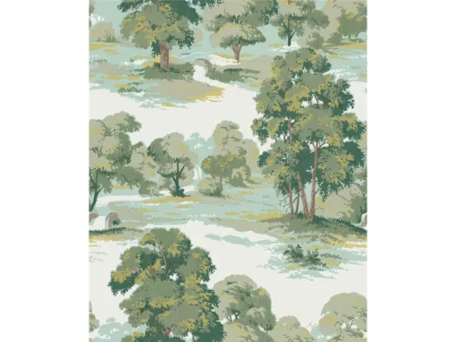 Fine Decor Ashdown An Archive Collection vlies anyagú, fehér, zöld színű, fás, Modern tapéta