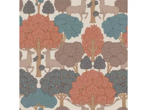 Fine Decor Ashdown An Archive Collection vlies anyagú, beige, barna, kék, lila, narancssárga színű, állatos, fás, Modern tapéta