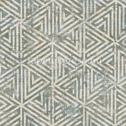   Prestige Mosaic vlies anyagú beige, arany, zöld színű geometriai, koptatott modern tapéta