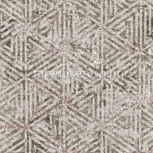 Prestige Mosaic vlies anyagú homok, rosegold színű geometriai, koptatott modern tapéta