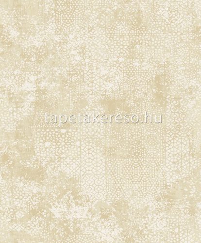 Prestige Mosaic vlies anyagú beige, fehér, arany színű geometriai, koptatott modern tapéta