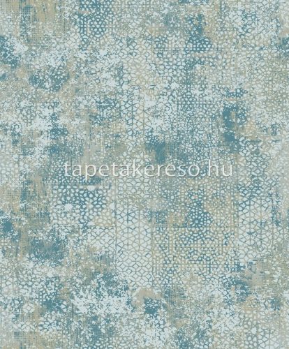 Prestige Mosaic vlies anyagú kék, barna színű geometriai, koptatott modern tapéta