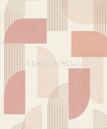 Grandeco Maison vlies, vinyl anyagú beige, arany, rózsaszín színű geometriai modern tapéta