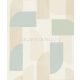 Grandeco Maison vlies, vinyl anyagú beige, zöld, kék, arany színű geometriai modern tapéta