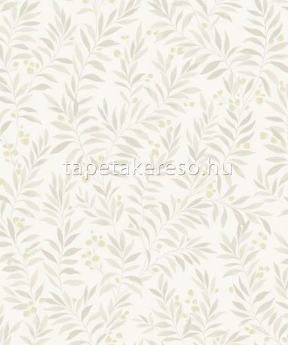 Grandeco Maison vlies, vinyl anyagú fehér, szürke, beige színű leveles modern tapéta