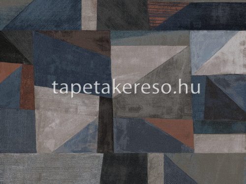 Omexco Moonstone üveggyöngy, vlies anyagú kék, barna, terrakotta, beige színű geometriai modern poszter