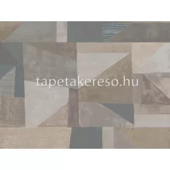   Omexco Moonstone üveggyöngy, vlies anyagú kék, beige, barna, türkiz, keki színű geometriai modern poszter